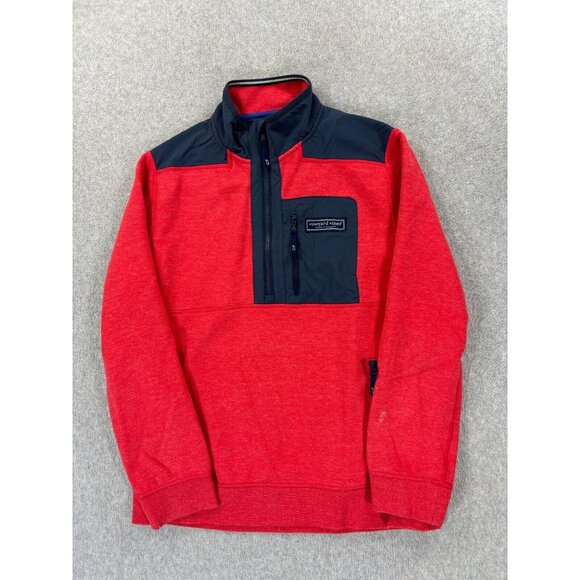 Vineyard Vines SHEP Half Zip Midweight‎ Pullover (Boy's Large) Red - Picture 1 of 12